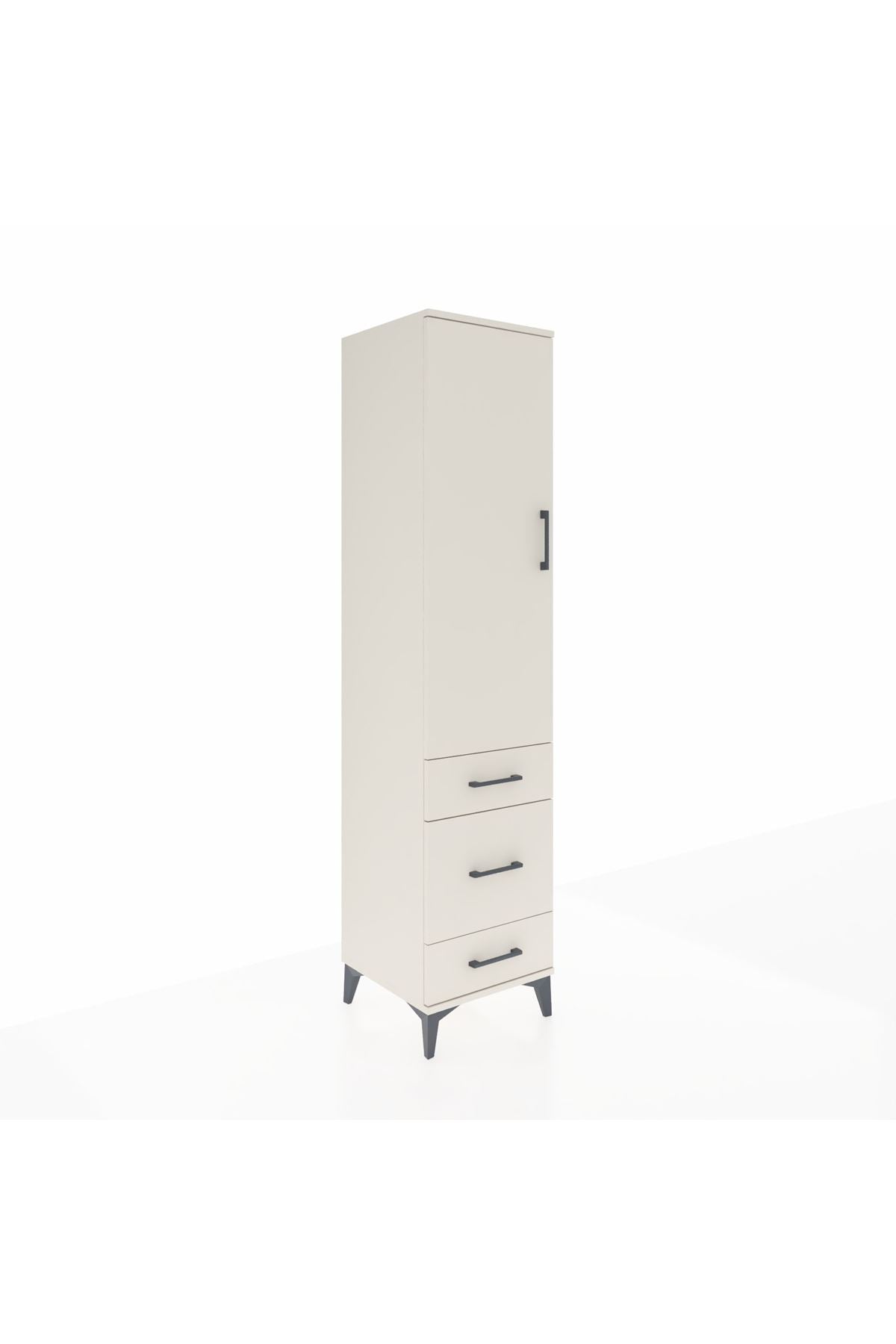 Hyperion Dolap 4 Raflı 3 Çekmeceli Tek Kapaklı 44x44x195 Aytaşı-Aytaşı