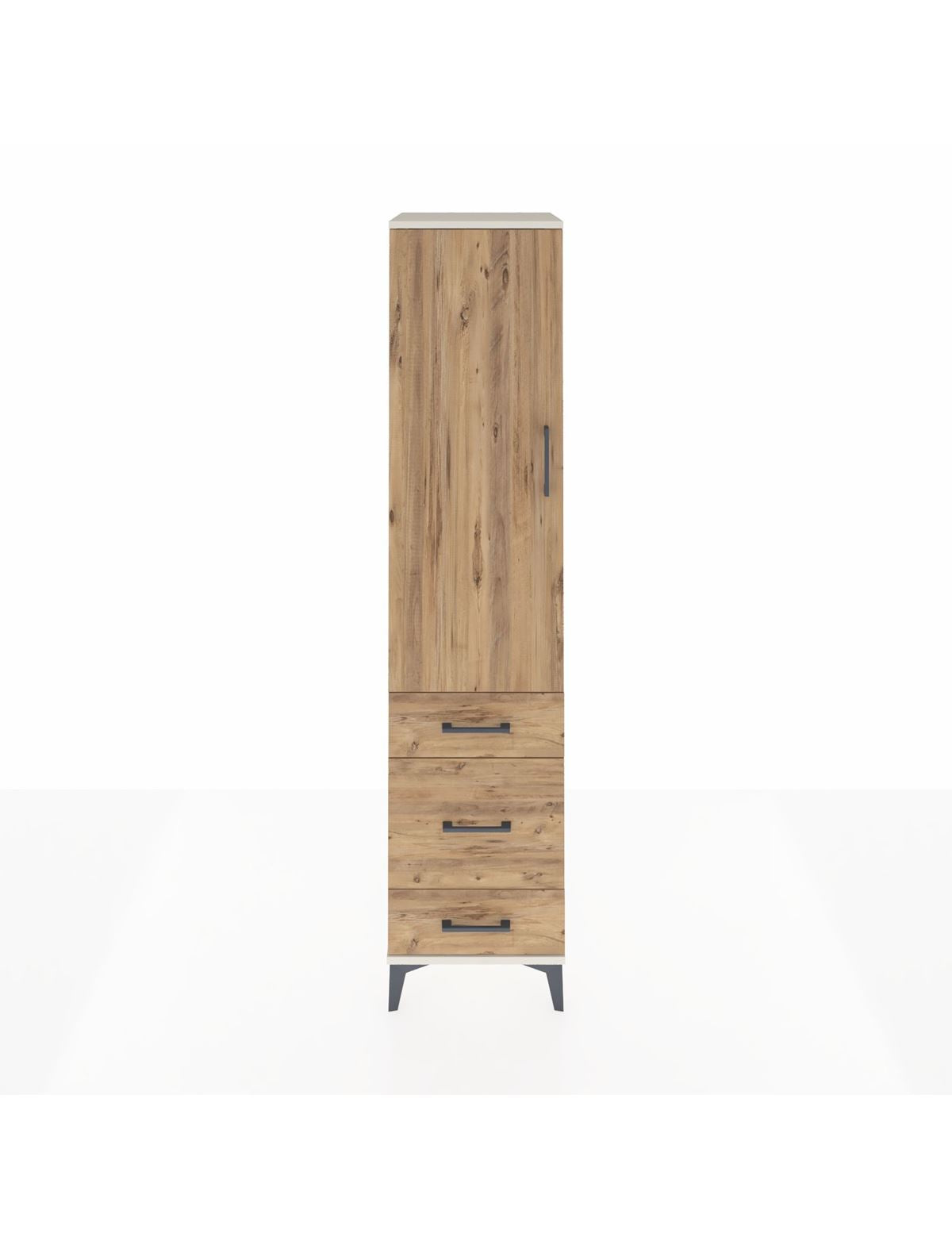 Hyperion Dolap 4 Raflı 3 Çekmeceli Tek Kapaklı 44x44x195 Aytaşı-Çam