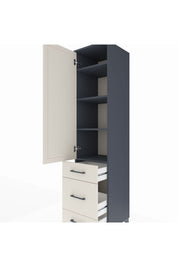 Hyperion Dolap 4 Raflı 3 Çekmeceli Tek Kapaklı 44x44x195 Antrasit-Aytaşı