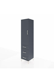 Hyperion Dolap 4 Raflı 3 Çekmeceli Tek Kapaklı 44x44x195 Antrasit-Antrasit