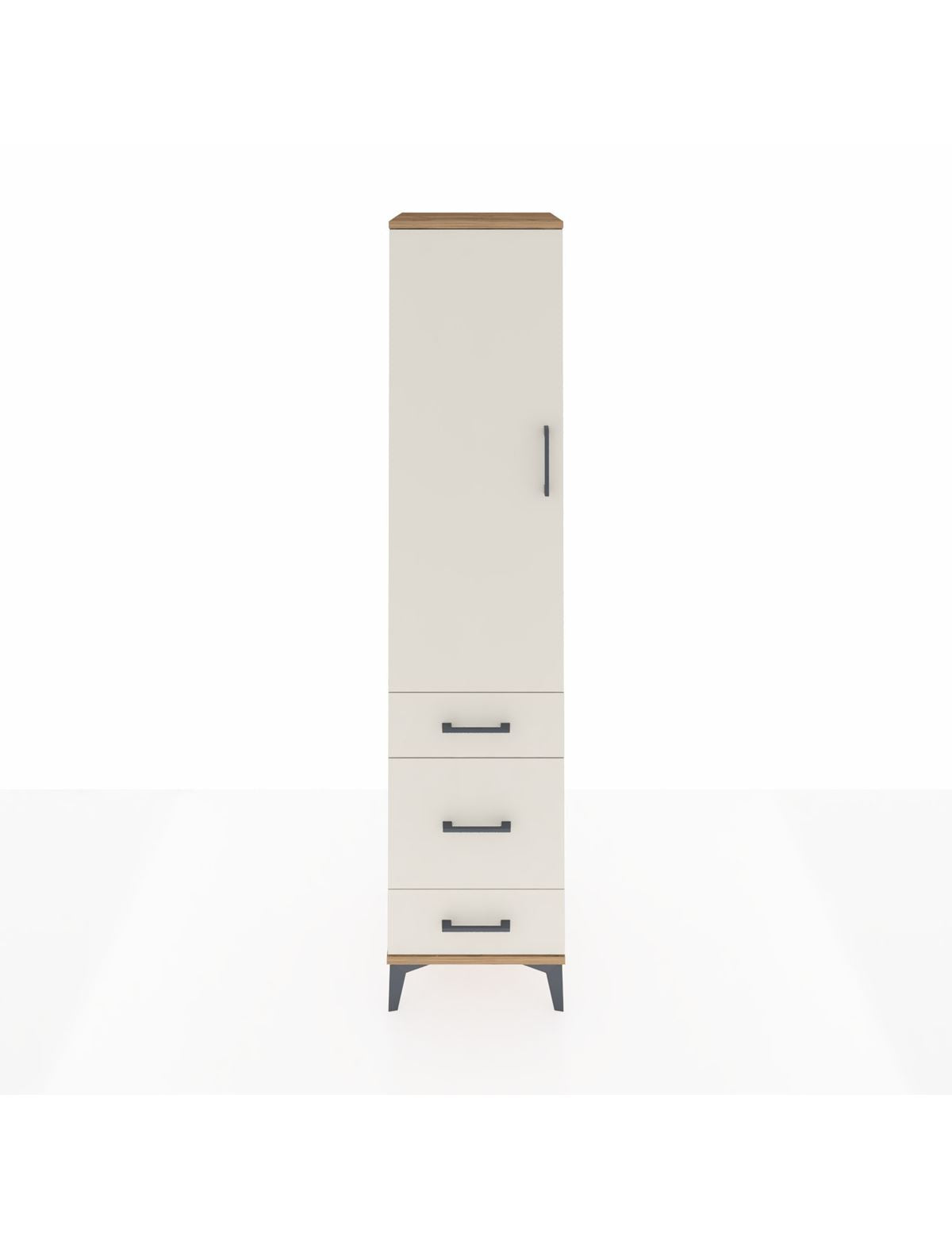 Hyperion Dolap 4 Raflı 3 Çekmeceli Tek Kapaklı 44x44x195 Çam-Aytaşı