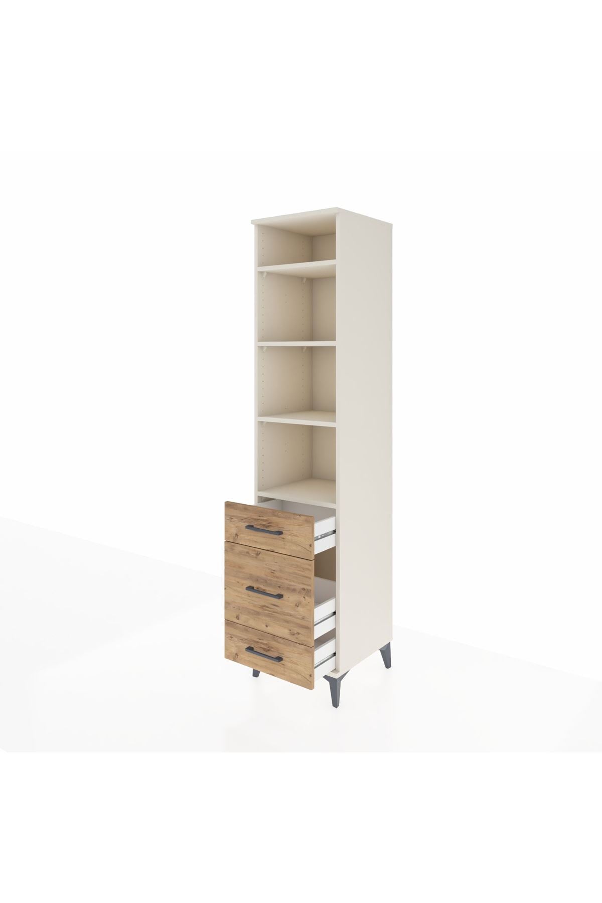 Hyperion Dolap 4 Raflı 3 Çekmeceli 44x44x195 Aytaşı-Çam