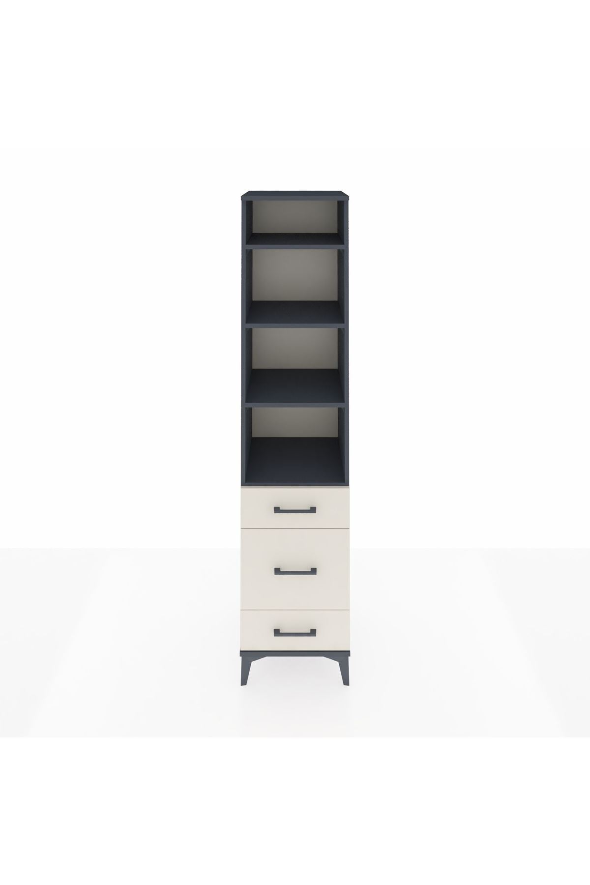 Hyperion Dolap 4 Raflı 3 Çekmeceli 44x44x195 Antrasit-Aytaşı