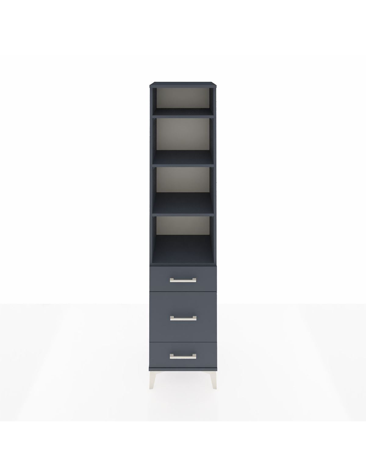 Hyperion Dolap 4 Raflı 3 Çekmeceli 44x44x195 Antrasit-Antrasit