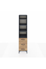 Hyperion Dolap 4 Raflı 3 Çekmeceli 44x44x195 Antrasit-Çam