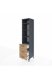 Hyperion Dolap 4 Raflı 3 Çekmeceli 44x44x195 Antrasit-Çam