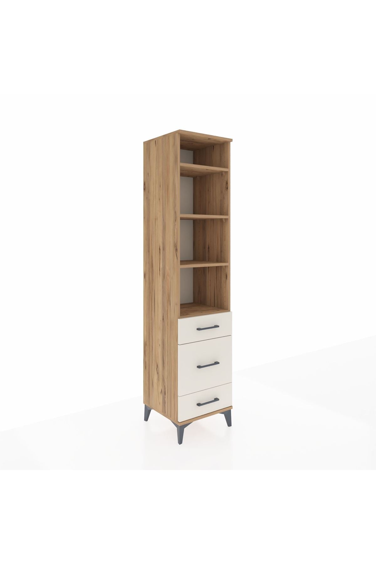 Hyperion Dolap 4 Raflı 3 Çekmeceli 44x44x195 Çam-Aytaşı