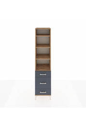 Hyperion Dolap 4 Raflı 3 Çekmeceli 44x44x195 Çam-Antrasit