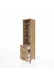 Hyperion Dolap 4 Raflı 3 Çekmeceli 44x44x195 Çam-Çam