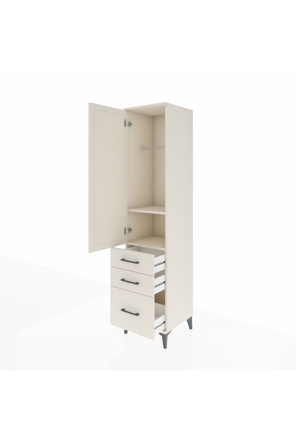 Hyperion Dolap 2 Raflı 3 Çekmeceli Tek Askılı 44x44x195 Aytaşı-Aytaşı