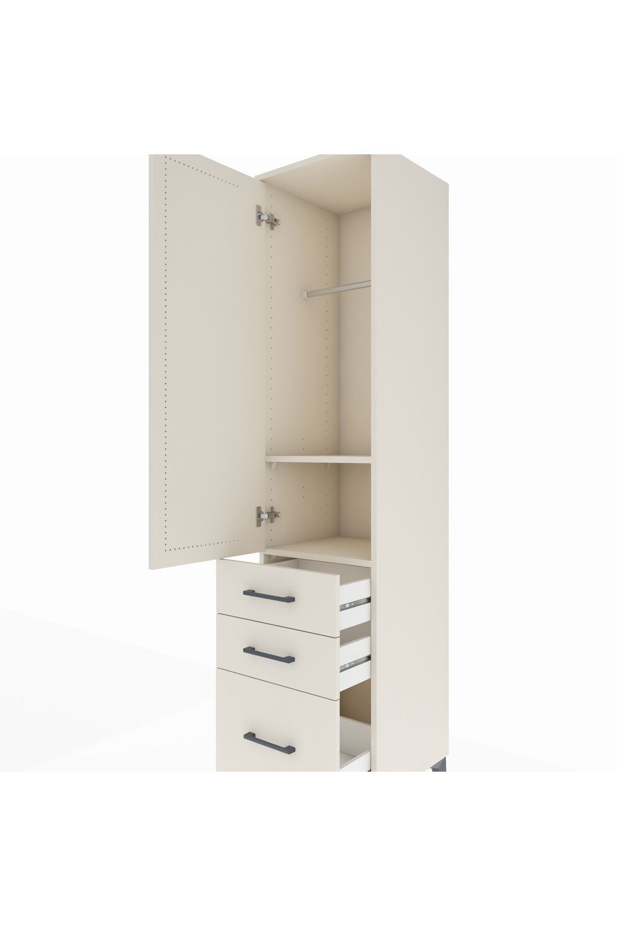 Hyperion Dolap 2 Raflı 3 Çekmeceli Tek Askılı 44x44x195 Aytaşı-Aytaşı