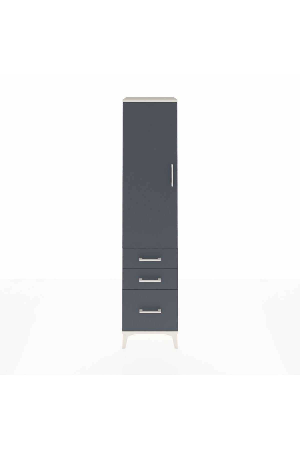 Hyperion Dolap 2 Raflı 3 Çekmeceli Tek Askılı 44x44x195 Aytaşı-Antrasit