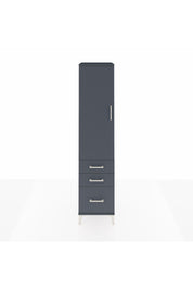 Hyperion Dolap 2 Raflı 3 Çekmeceli Tek Askılı 44x44x195 Antrasit-Antrasit