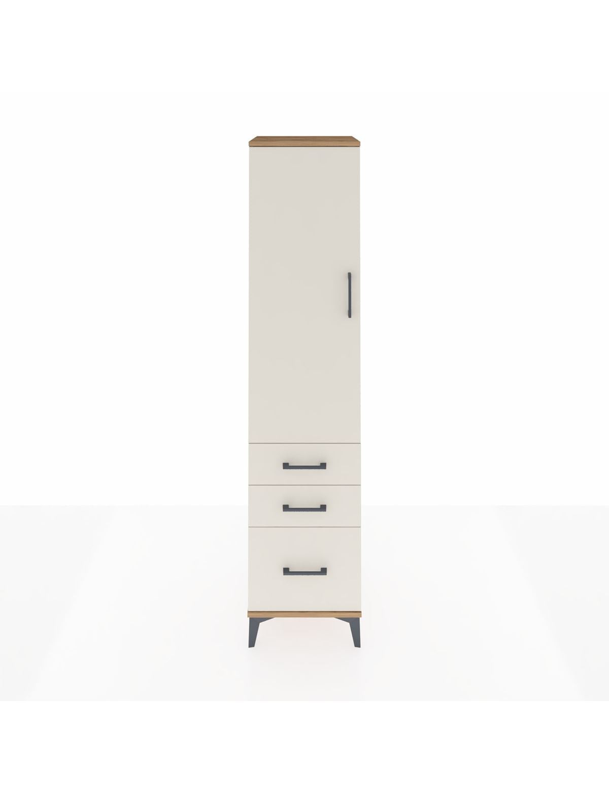 Hyperion Dolap 2 Raflı 3 Çekmeceli Tek Askılı 44x44x195 Çam-Aytaşı