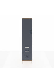 Hyperion Dolap 2 Raflı 3 Çekmeceli Tek Askılı 44x44x195 Çam-Antrasit