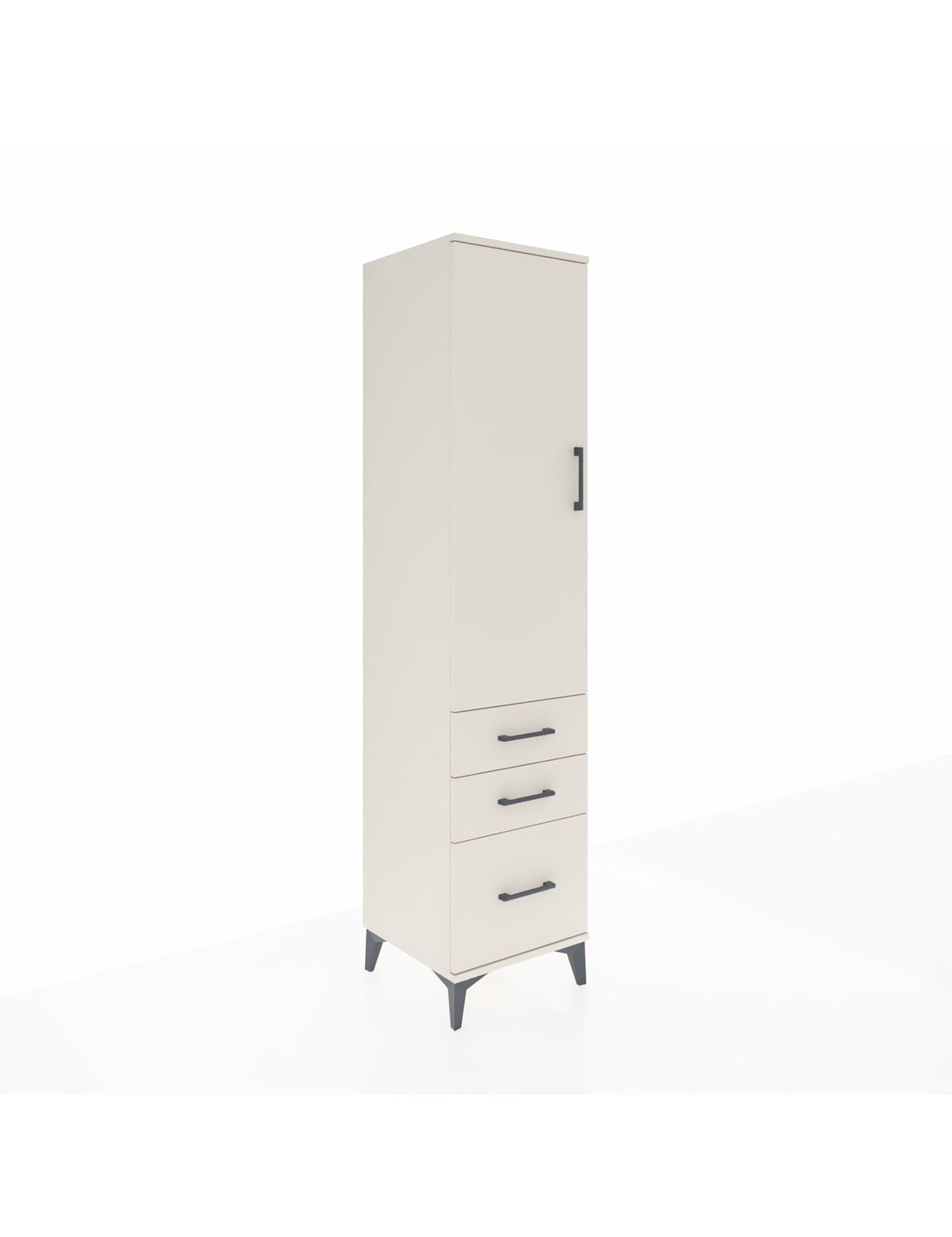 Hyperion Dolap 4 Raflı 3 Çekmeceli Tek Kapaklı 44x44x195 Aytaşı-Aytaşı