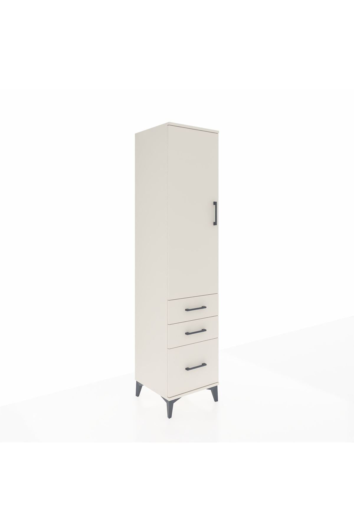 Hyperion Dolap 4 Raflı 3 Çekmeceli Tek Kapaklı 44x44x195 Aytaşı-Aytaşı