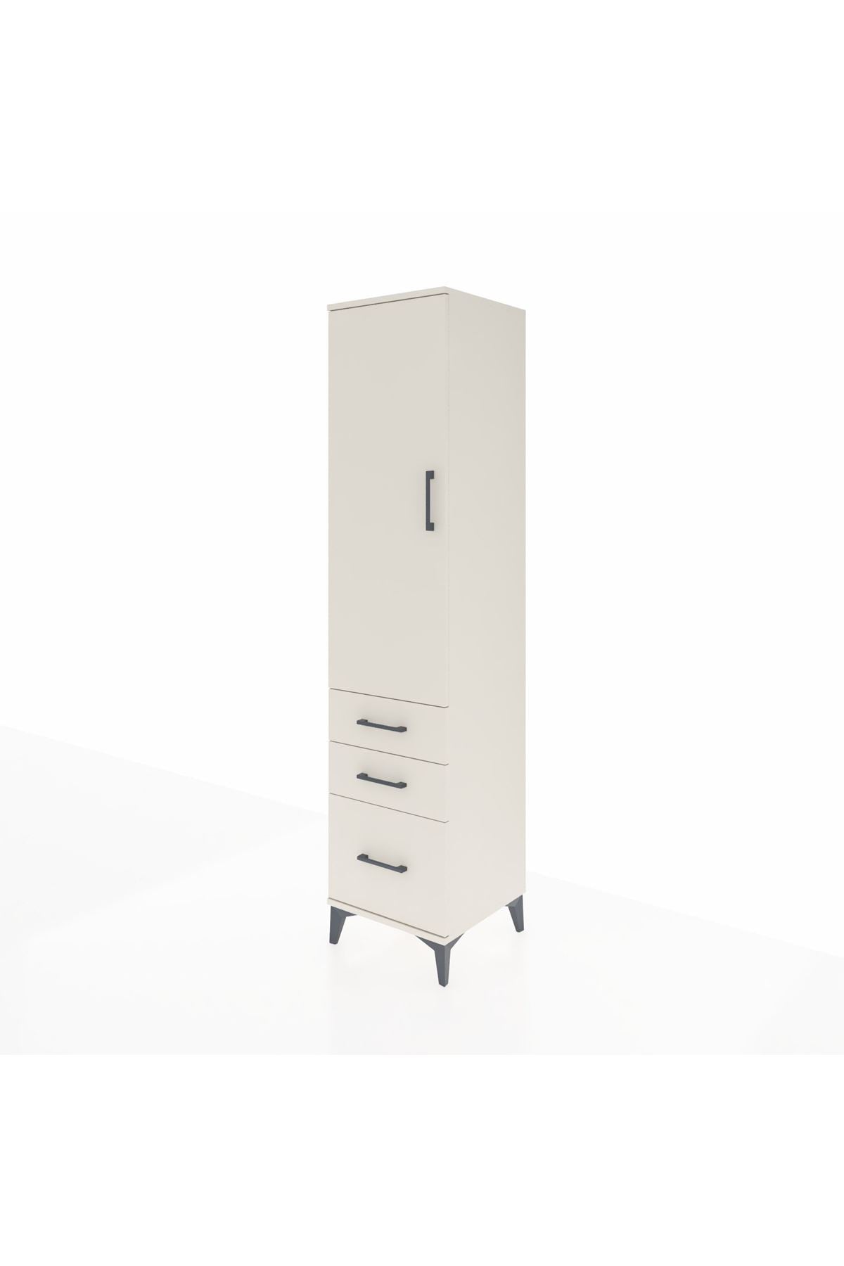 Hyperion Dolap 4 Raflı 3 Çekmeceli Tek Kapaklı 44x44x195 Aytaşı-Aytaşı