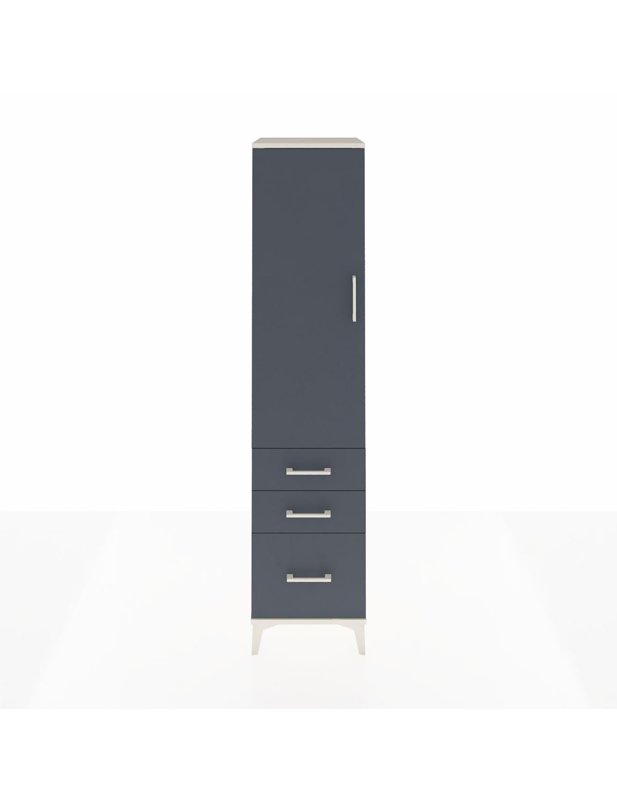 Hyperion Dolap 4 Raflı 3 Çekmeceli Tek Kapaklı 44x44x195 Aytaşı-Antrasit