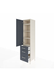 Hyperion Dolap 4 Raflı 3 Çekmeceli Tek Kapaklı 44x44x195 Aytaşı-Antrasit