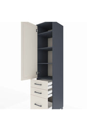 Hyperion Dolap 4 Raflı 3 Çekmeceli Tek Kapaklı 44x44x195 Antrasit-Aytaşı