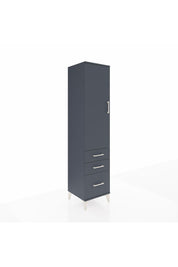 Hyperion Dolap 4 Raflı 3 Çekmeceli Tek Kapaklı 44x44x195 Antrasit-Antrasit