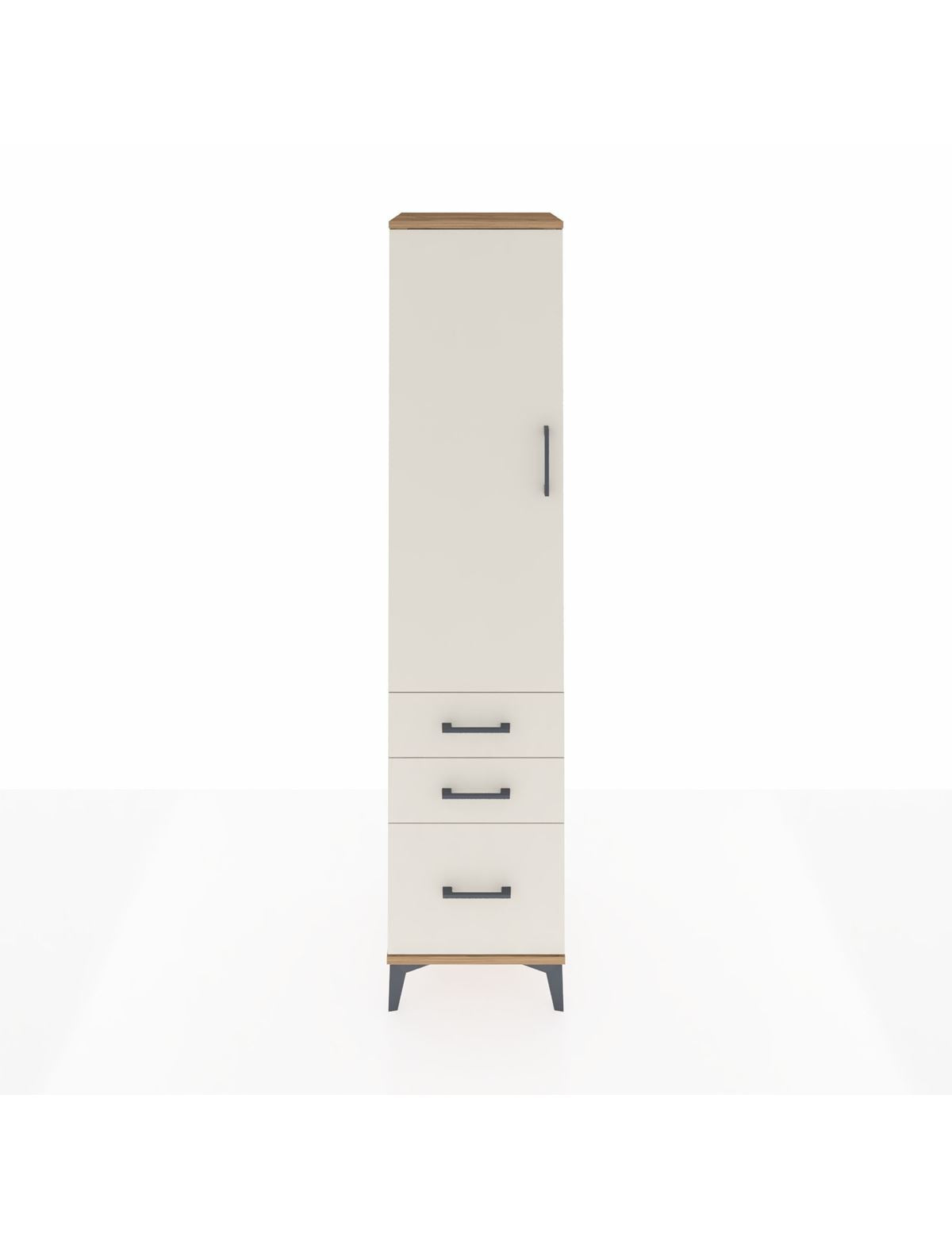 Hyperion Dolap 4 Raflı 3 Çekmeceli Tek Kapaklı 44x44x195 Çam-Aytaşı