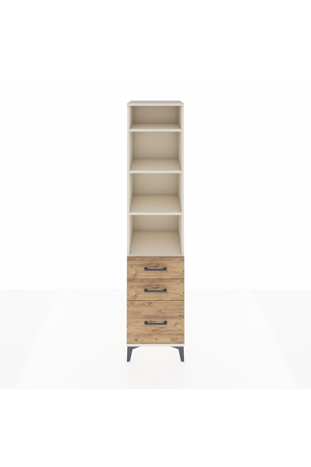 Hyperion Dolap 4 Raflı 3 Çekmeceli 44x44x195 Aytaşı-Çam