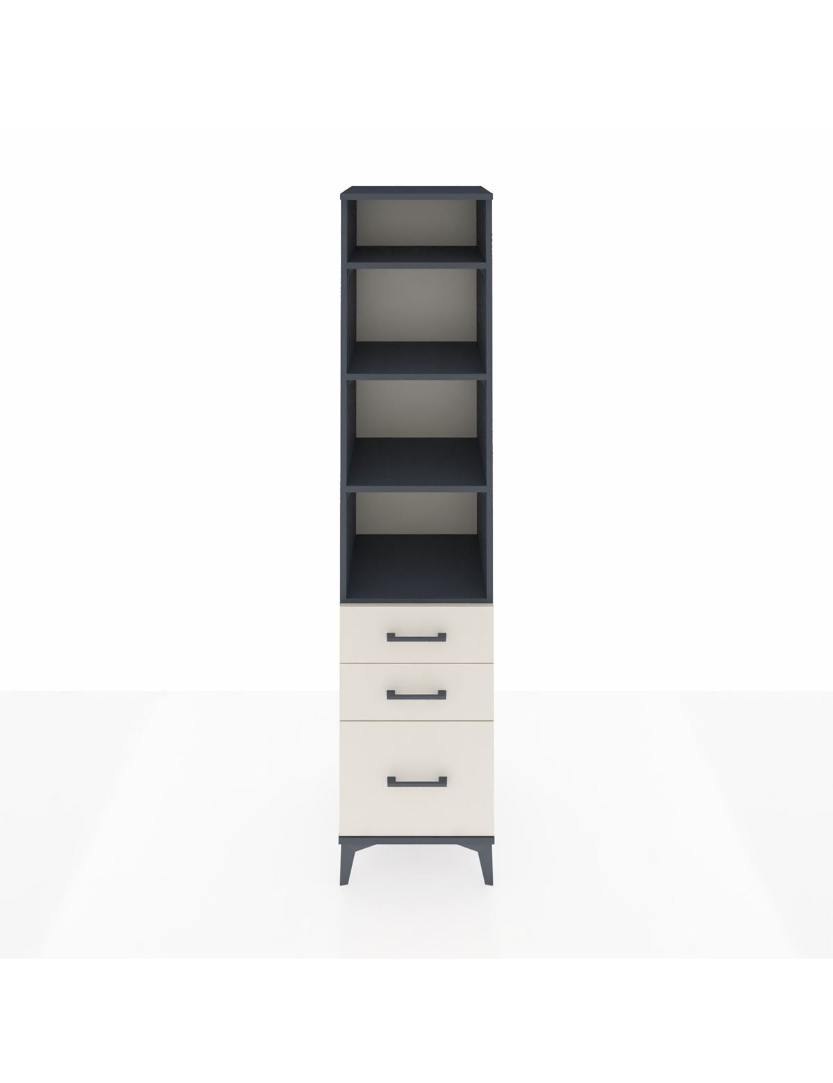 Hyperion Dolap 4 Raflı 3 Çekmeceli 44x44x195 Antrasit-Aytaşı