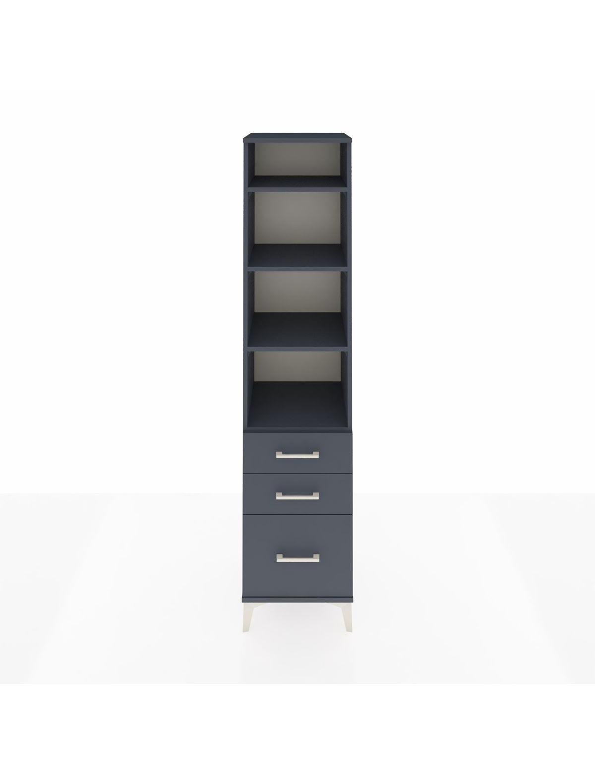 Hyperion Dolap 4 Raflı 3 Çekmeceli 44x44x195 Antrasit-Antrasit