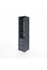 Hyperion Dolap 4 Raflı 3 Çekmeceli 44x44x195 Antrasit-Antrasit