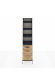 Hyperion Dolap 4 Raflı 3 Çekmeceli 44x44x195 Antrasit-Çam