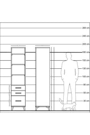 Hyperion Dolap 4 Raflı 3 Çekmeceli 44x44x195 Çam-Aytaşı
