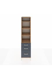 Hyperion Dolap 4 Raflı 3 Çekmeceli 44x44x195 Çam-Antrasit