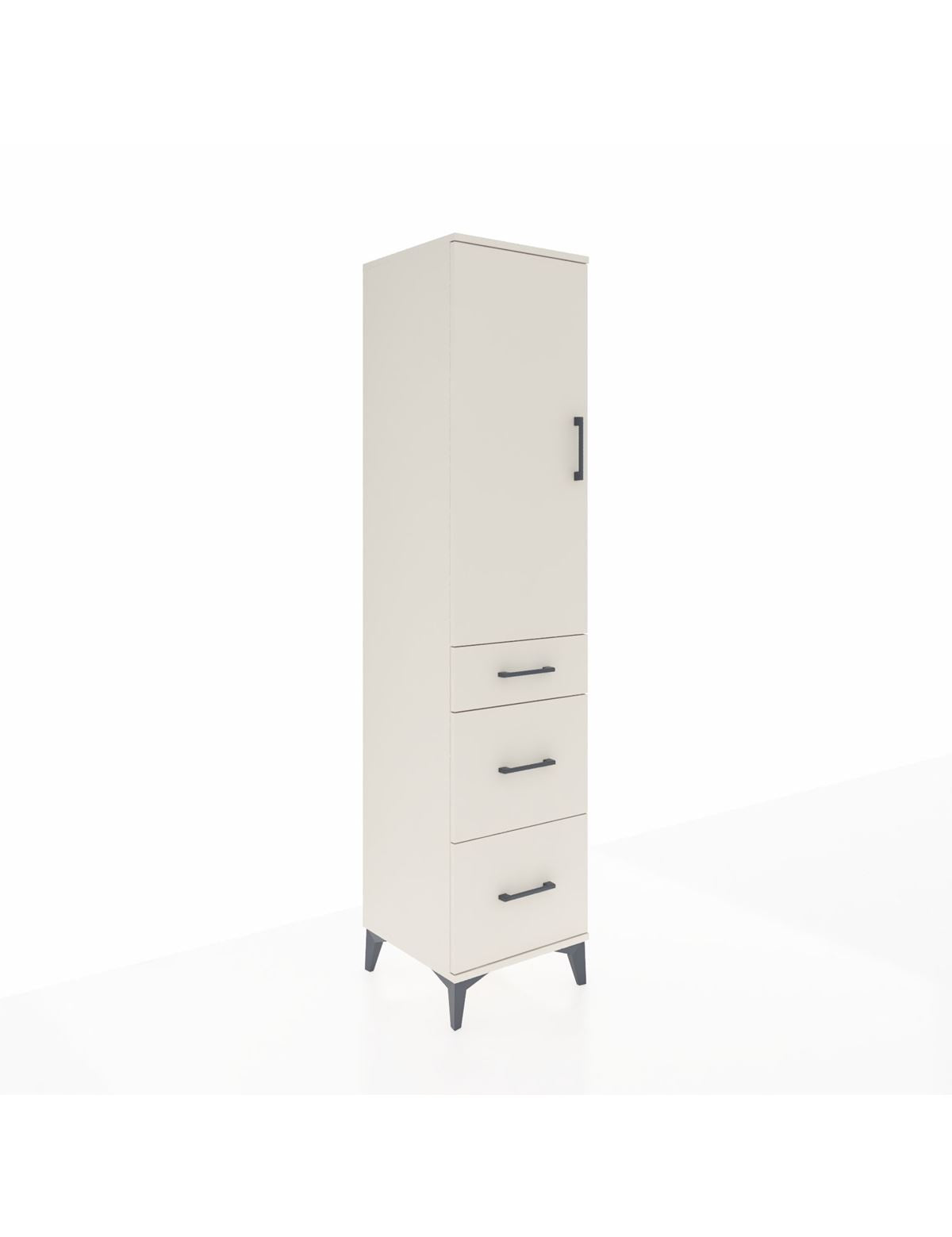 Hyperion Dolap Tek Raflı 3 Çekmeceli Tek Askılı 44x44x195 Aytaşı-Aytaşı