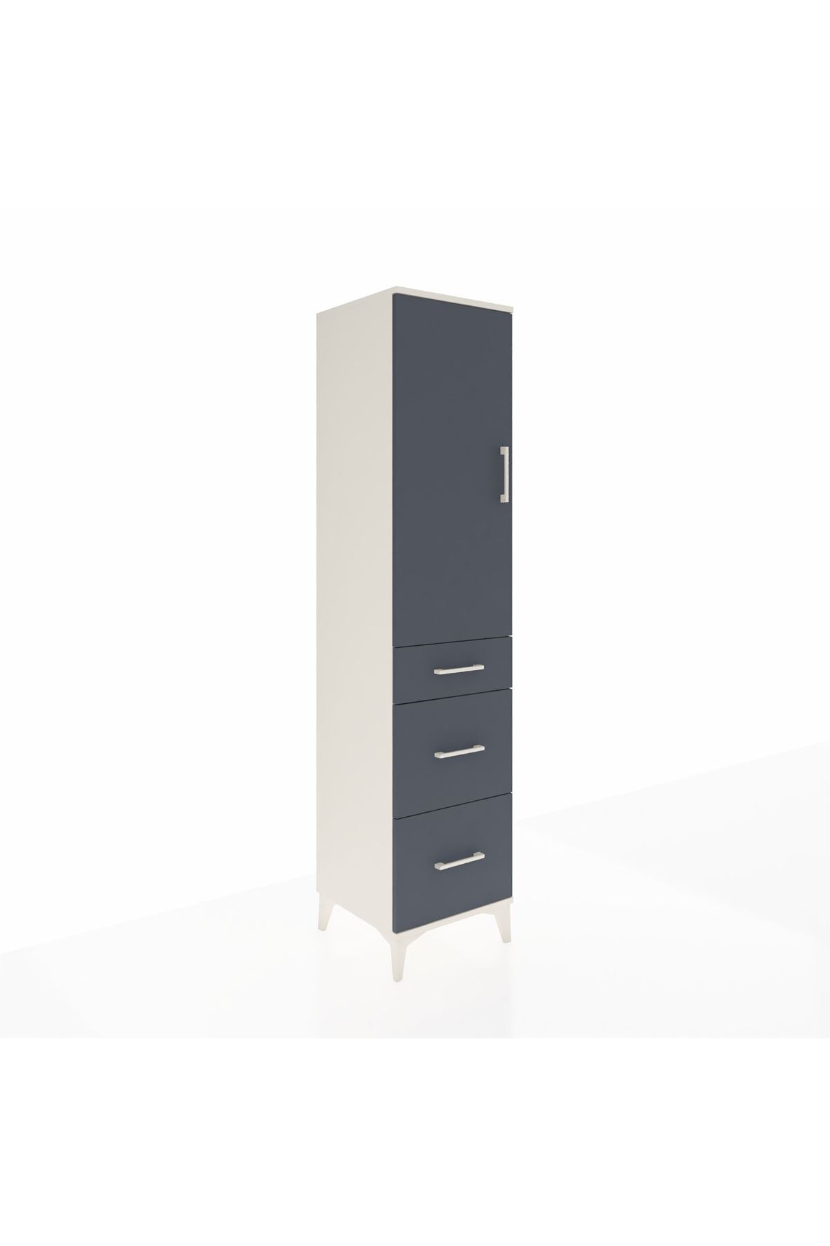 Hyperion Dolap Tek Raflı 3 Çekmeceli Tek Askılı 44x44x195 Aytaşı-Antrasit