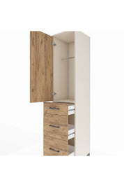 Hyperion Dolap Tek Raflı 3 Çekmeceli Tek Askılı 44x44x195 Aytaşı-Çam