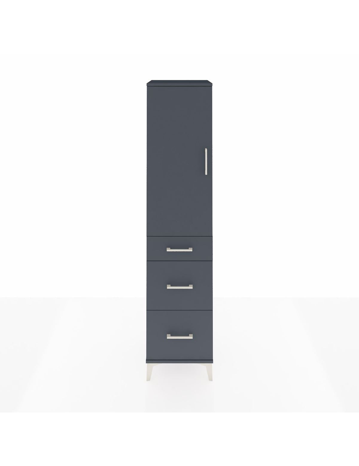 Hyperion Dolap Tek Raflı 3 Çekmeceli Tek Askılı 44x44x195 Antrasit-Antrasit