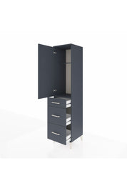 Hyperion Dolap Tek Raflı 3 Çekmeceli Tek Askılı 44x44x195 Antrasit-Antrasit