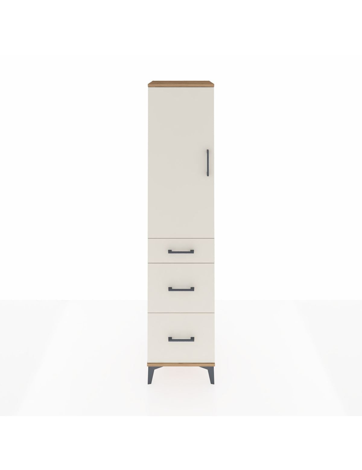 Hyperion Dolap Tek Raflı 3 Çekmeceli Tek Askılı 44x44x195 Çam-Aytaşı