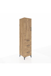 Hyperion Dolap Tek Raflı 3 Çekmeceli Tek Askılı 44x44x195 Çam-Çam
