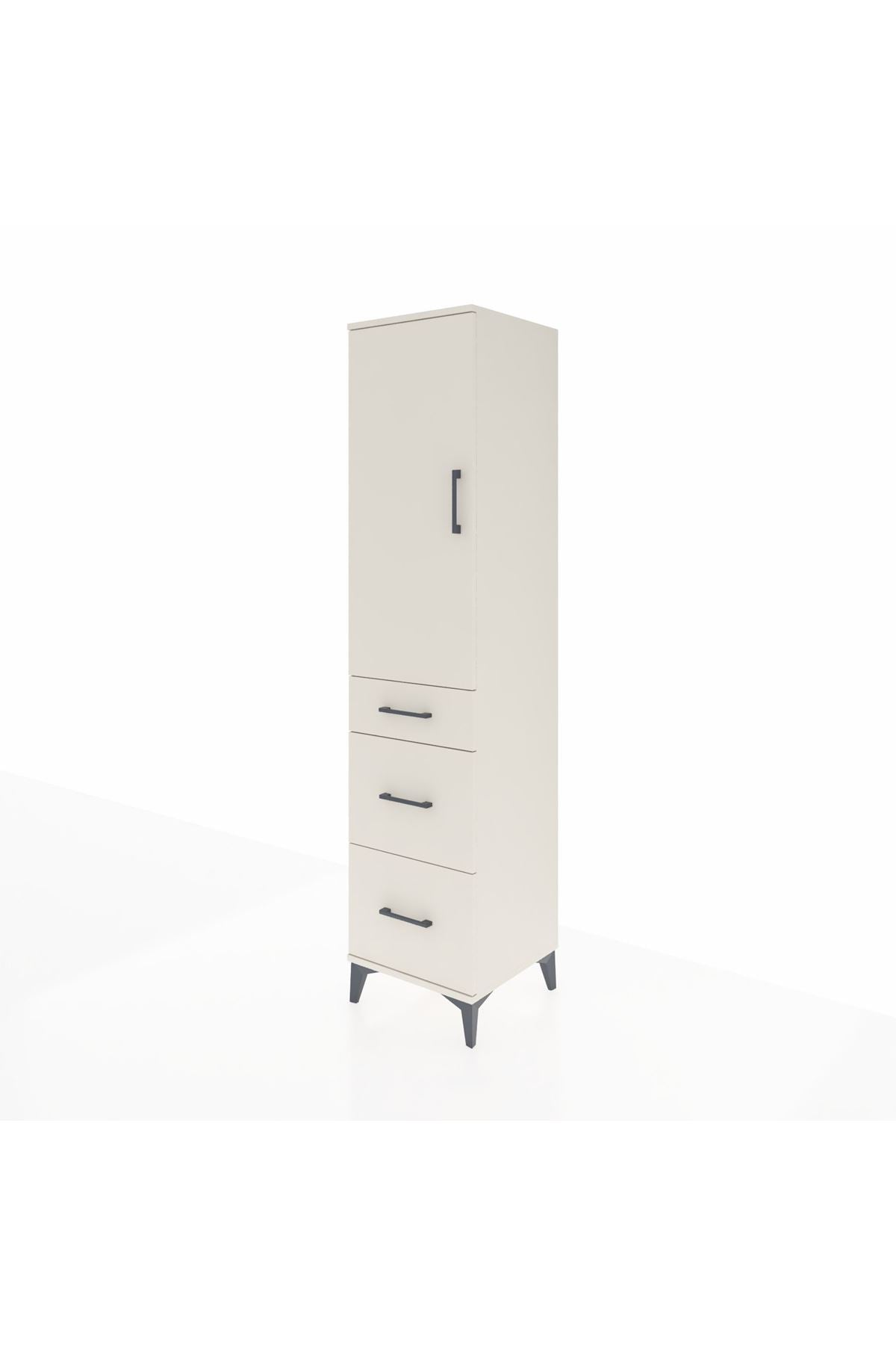 Hyperion Dolap 3 Raflı 3 Çekmeceli Tek Kapaklı 44x44x195 Aytaşı-Aytaşı