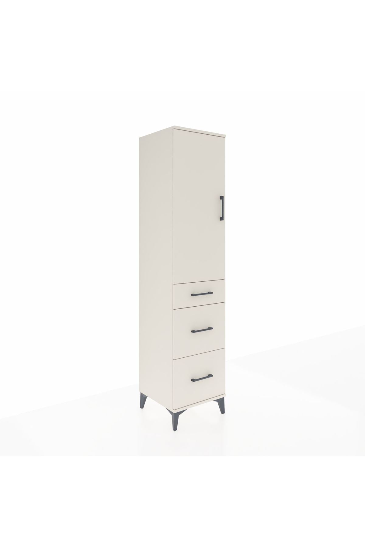 Hyperion Dolap 3 Raflı 3 Çekmeceli Tek Kapaklı 44x44x195 Aytaşı-Aytaşı