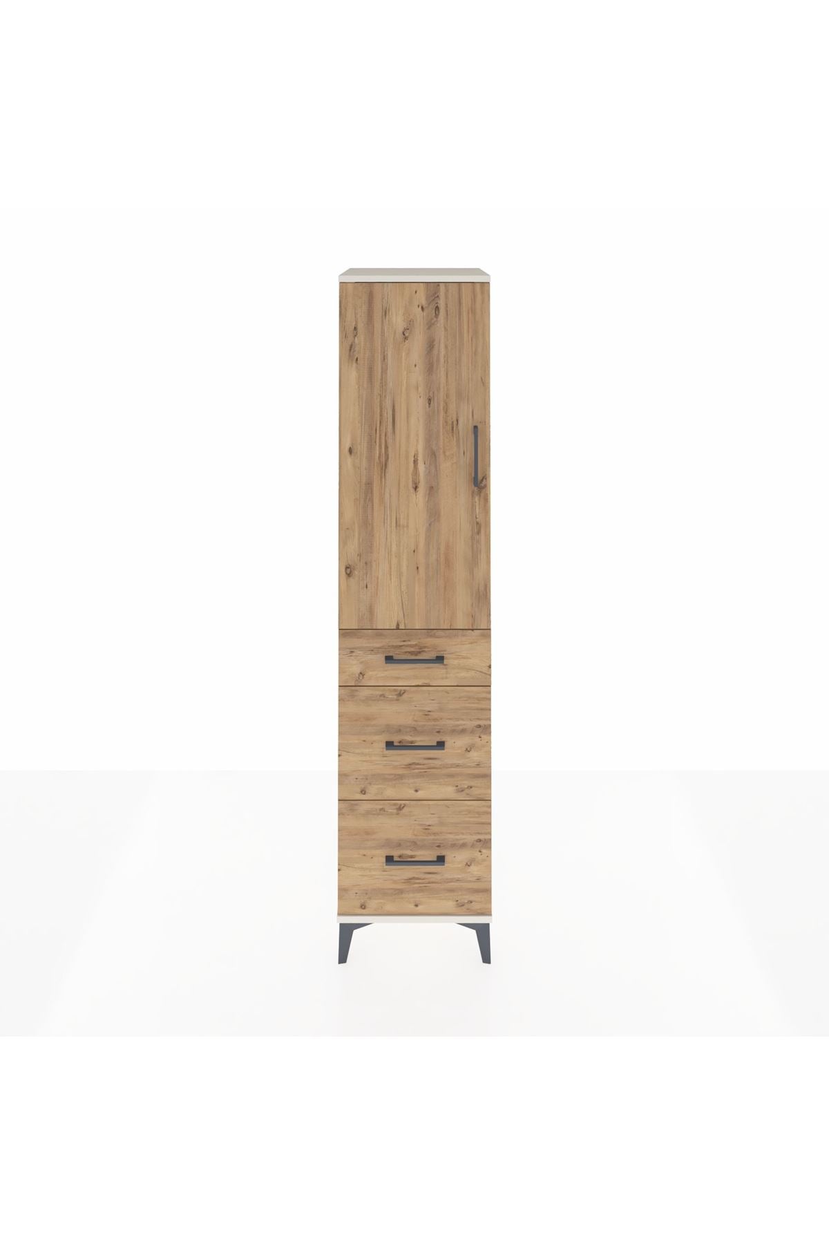 Hyperion Dolap 3 Raflı 3 Çekmeceli Tek Kapaklı 44x44x195 Aytaşı-Çam