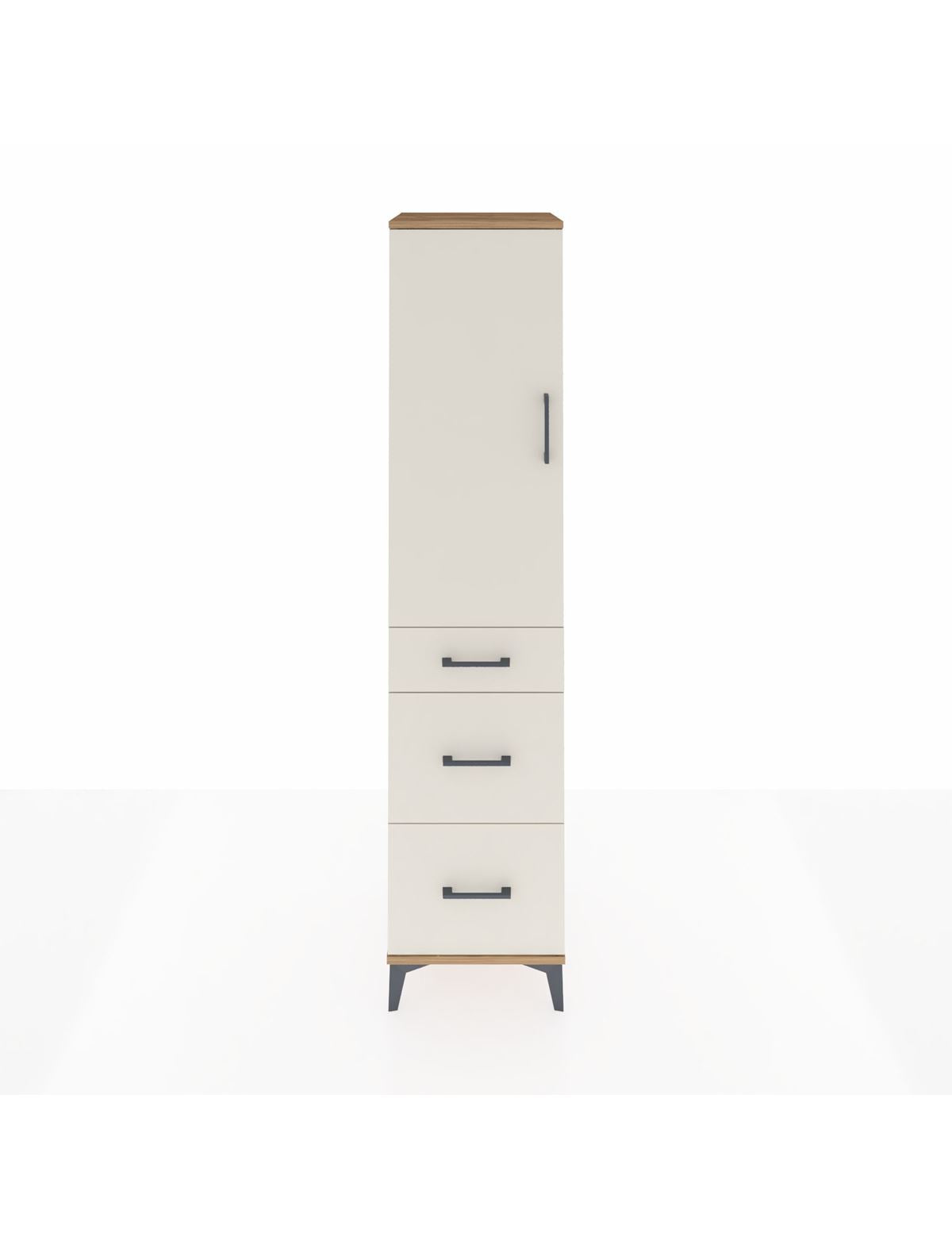 Hyperion Dolap 3 Raflı 3 Çekmeceli Tek Kapaklı 44x44x195 Çam-Aytaşı