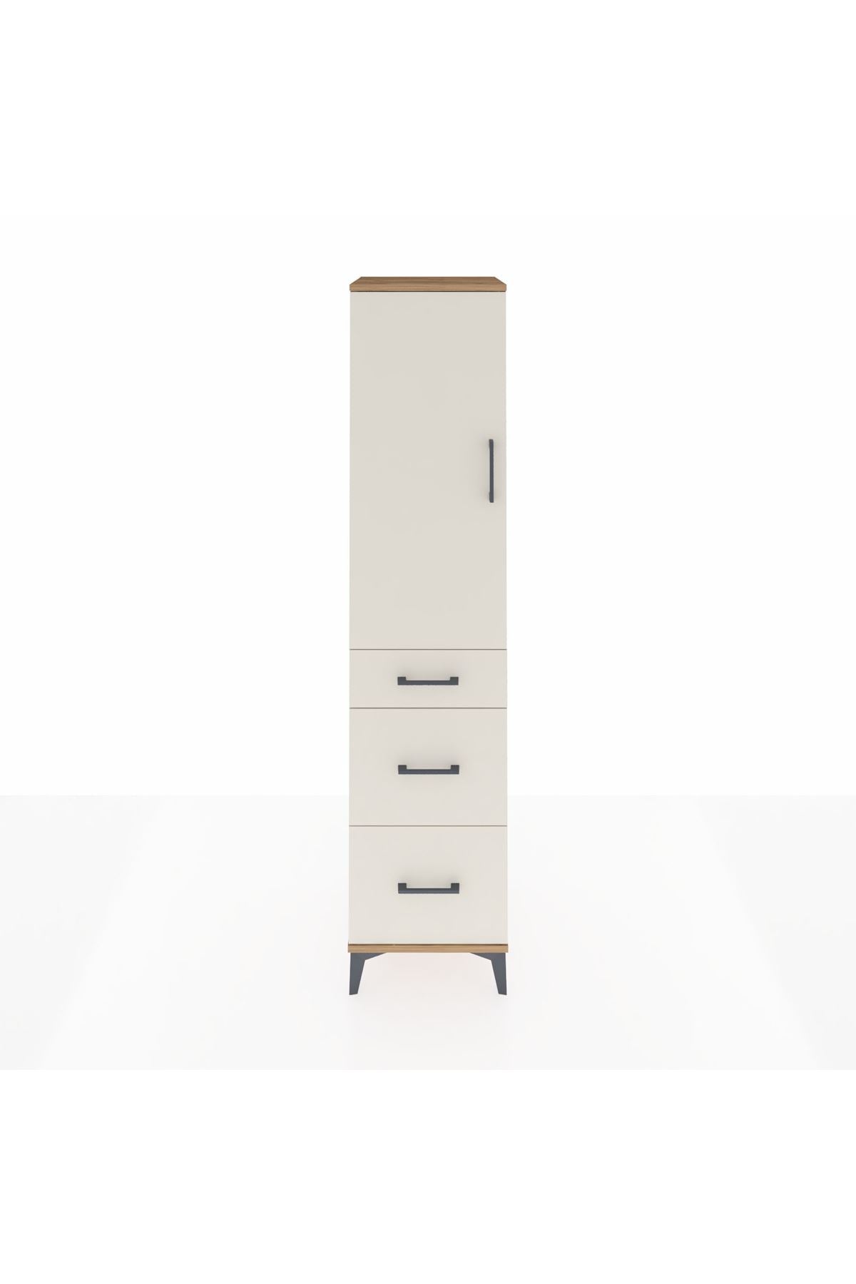 Hyperion Dolap 3 Raflı 3 Çekmeceli Tek Kapaklı 44x44x195 Çam-Aytaşı