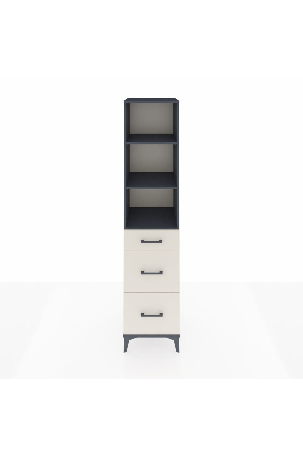 Hyperion Dolap 3 Raflı 3 Çekmeceli 44x44x195 Antrasit-Aytaşı