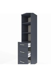 Hyperion Dolap 3 Raflı 3 Çekmeceli 44x44x195 Antrasit-Antrasit