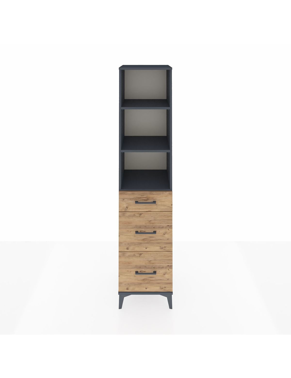 Hyperion Dolap 3 Raflı 3 Çekmeceli 44x44x195 Antrasit-Çam