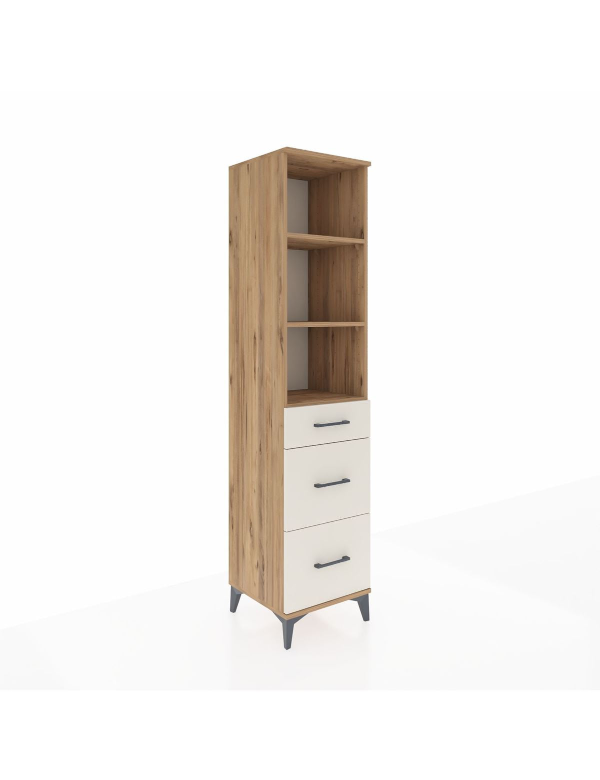 Hyperion Dolap 3 Raflı 3 Çekmeceli 44x44x195 Çam-Aytaşı